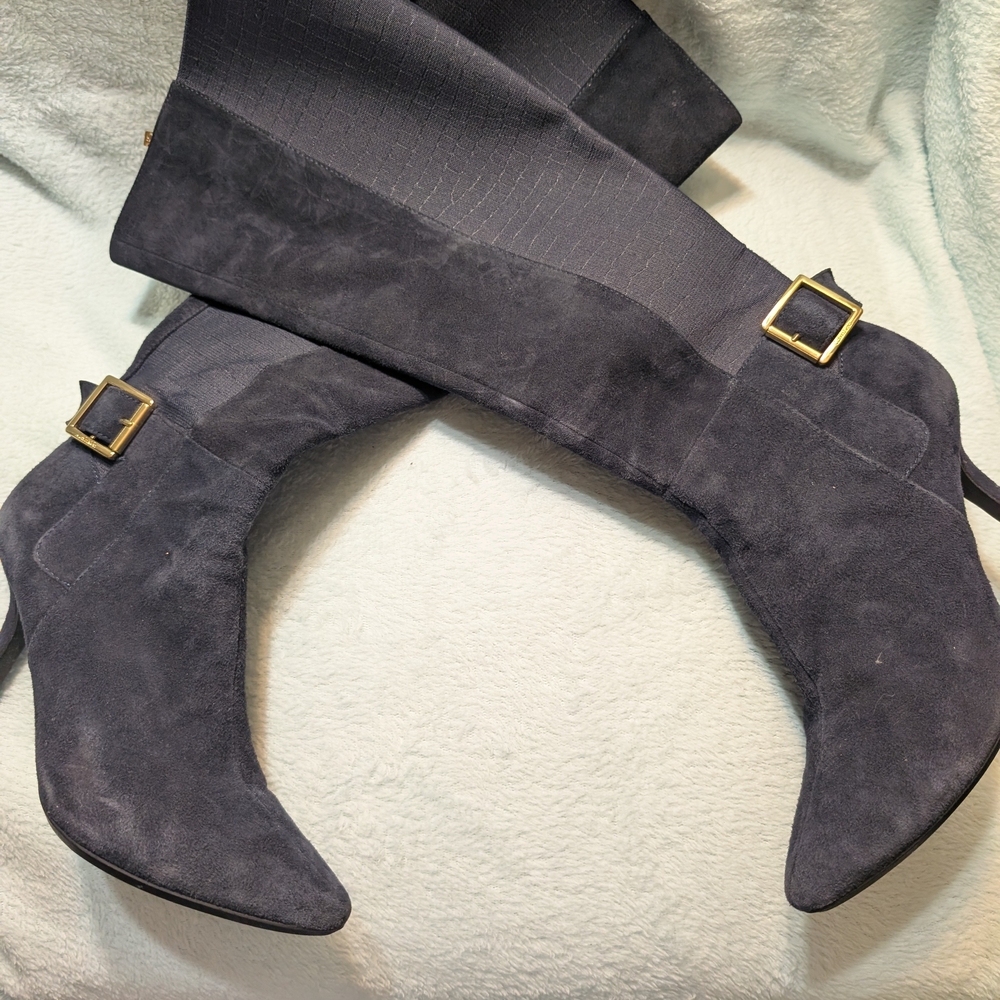 Calvin Klein Black Suede Heeled Boots
